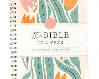 52 Week Spiral Bible Study Guide Workbook – Bible in a Year Faith Journal for Women, A5 Size with Note Taking Space