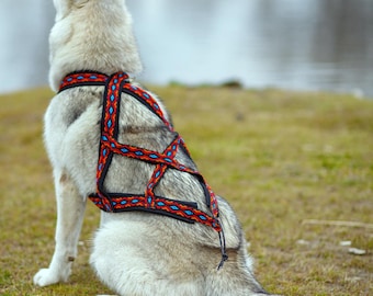 X-Back犬用そりハーネス | カニクロス＆バイクジョアリング用刺繍入り牽引ハーネス