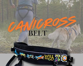 Canicross Belt / Hands‑Free Belt / Dog walking belt / Belt for Canicross,Skijoring,Bikejoring, Hiking, dog trekking-Water repellent material