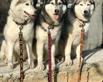 Dog Collar and Leash Set – Embroidered- Adjustable- Soft - Durable for Medium/Large Dogs
