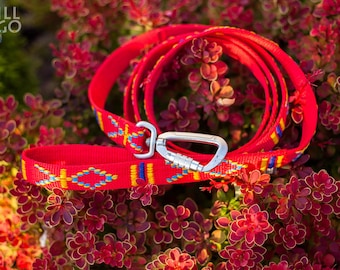 Embroidered Dog Leash: Lightweight Aluminum Carabiner, Heavy Duty, Personalized
