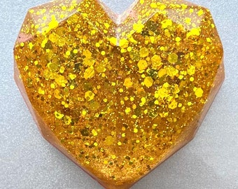 Gold Mine Geometric Resin Heart Magnet