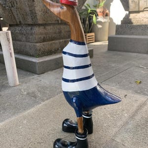 Carnival Duck Figurine 35 cm, Wooden Duck, Whimsical Garden or Home Décor, duck statue