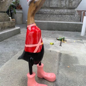 Carnival Duck Figurine 35 cm, Wooden Duck, Whimsical Garden or Home Decor
