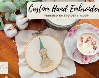 Custom Hand-Stitched Embroidery Hoop – 10" Personalized Hoop Art – Made to Order Gift