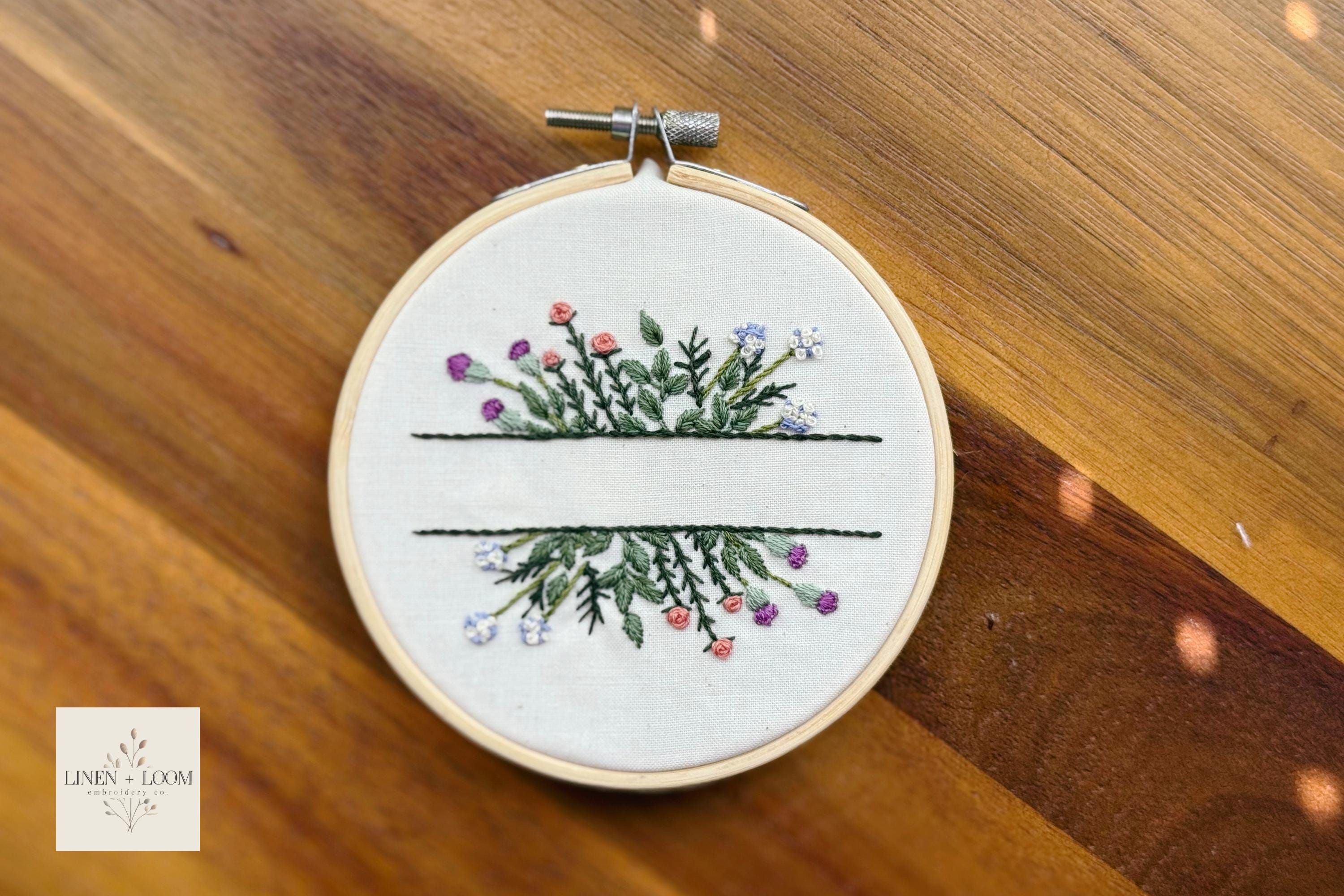 Personalized Floral Name Embroidery Pattern PDF – Custom Hand-drawn ...
