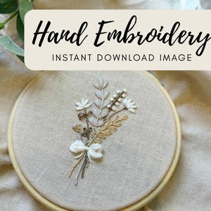 Wildflower Embroidery Pattern PDF – Beginner Hand Embroidery Design – Floral Hoop Art Digital Download