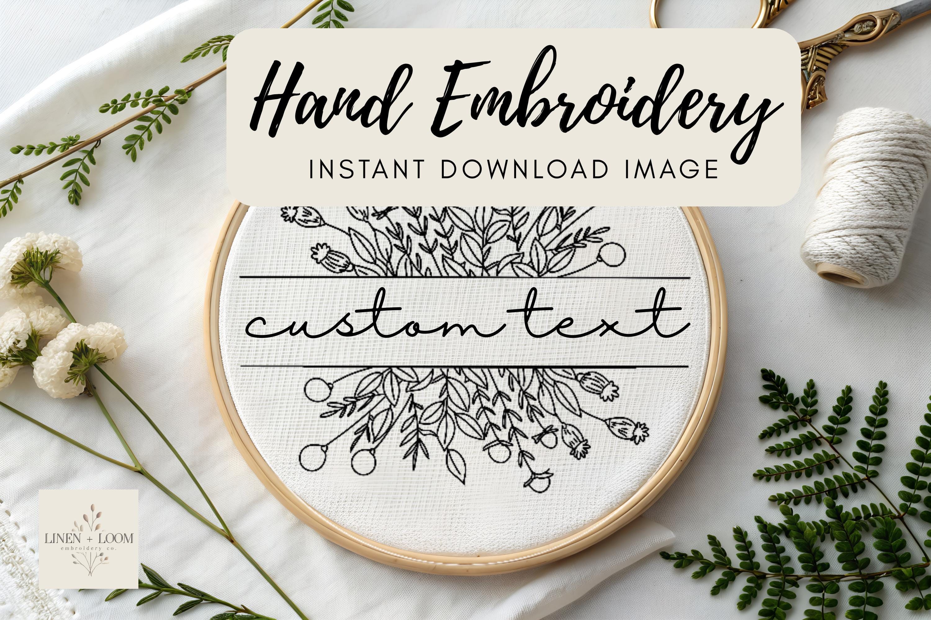 Personalized Floral Name Embroidery Pattern PDF – Custom Hand-drawn ...