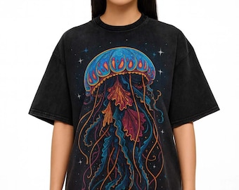 Psychedelisches Quallen T-Shirt mit XXL Druck