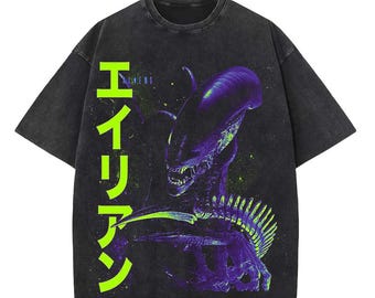 Aliens Xenomorph T-Shirt - XXL Print - Vintage washed T-Shirt