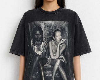 ケイト・モス ファッションアイコン Tシャツ、90年代スーパーモデル
