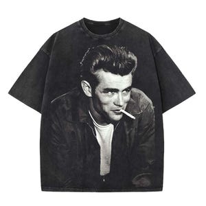 james dean cigarette shirt 18x24 Color Poster Iconic White T-Shirt And James Dean Vintage 90's Mosquitohead