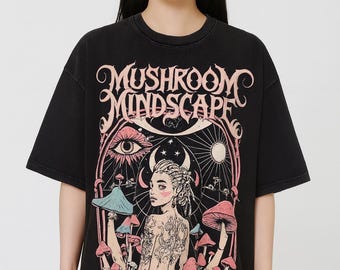Psychedelic Trippy Mushrooms T-Shirt XXL Print