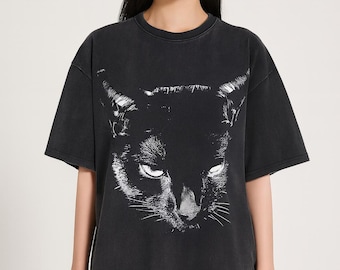 Gothic Cat T-Shirt XXL Print