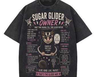 Funny Sugar Glider Owners-T-shirt met XXL-print