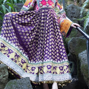 Elegant  Afghan Dress with Intricate Embroidery and Mirror Work