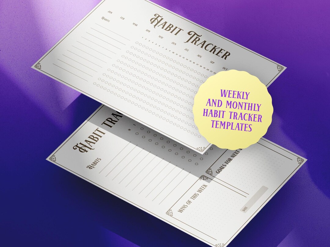 Habit Tracker Printable | Weekly & Monthly Tracker | A4 + US Letter PDF ...