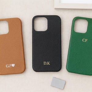Personalized Vegan Leather iPhone Case, Monogram Engraved Case