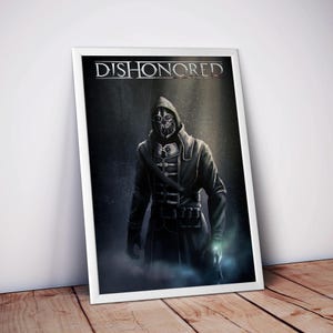 Dishonored Poster | Video Game Poster | High Quality Matte Print | Stealth Assassin Gaming Wall Art | Steampunk Decor | Free USA Shipping