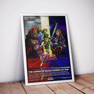 The Legend of Zelda Ocarina of Time Poster | Video Game Poster | 4 Colors | High Quality Matte Print | Wall Art | Free USA Shipping
