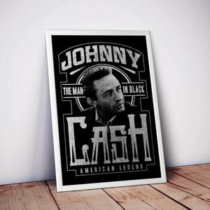 Johnny Cash &quot;The Man in Black&quot; Poster | Vintage Country Music Wall Art | Retro Americana Decor | Classic Music Legend Tribute