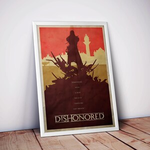 Dishonored Poster | Video Game Poster | High Quality Matte Print | Stealth Assassin Gaming Wall Art | Steampunk Decor | Free USA Shipping