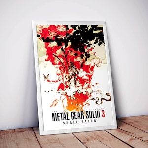 Metal Gear Solid 3 Poster | High Quality Matte Print | Stealth Espionage Wall Art | Naked Snake & The Boss Decor | Gamer Gifts