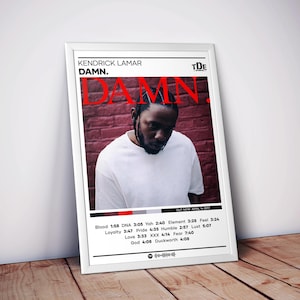 Kendrick Lamar - DAMN. Poster | Album Cover Poster | 4 Colors | High Quality Print | Hip-Hop Wall Decor | Rap Music Gift | Free USA Shipping