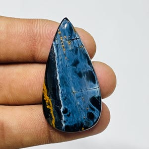 Pietersite Cabochon: Chatoyant Pear Gemstone for Jewelry Making