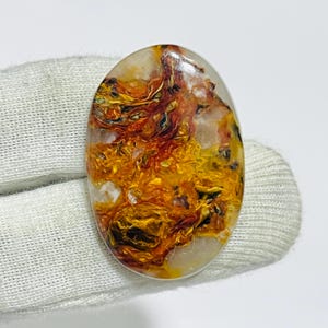 Red Pietersite Cabochon: Collector's Gemstone, Healing Crystal (44 Carat, 36X19X5mm)