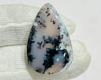 Dendritic Agate Cabochon: Tree Pattern Gemstone, Jewelry Making (30X20X5mm, 26 ct