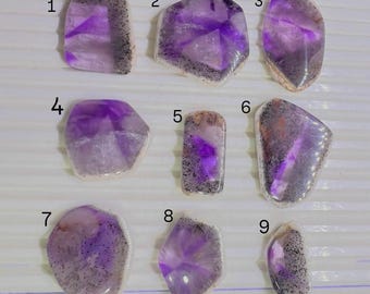 Natural Trapiche Amethyst Cabochon | Star Pattern Purple Crystal Gemstone