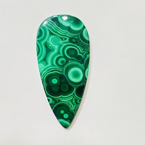 Malachite Pear Cabochon: Polished Green Gemstone for Jewelry Making