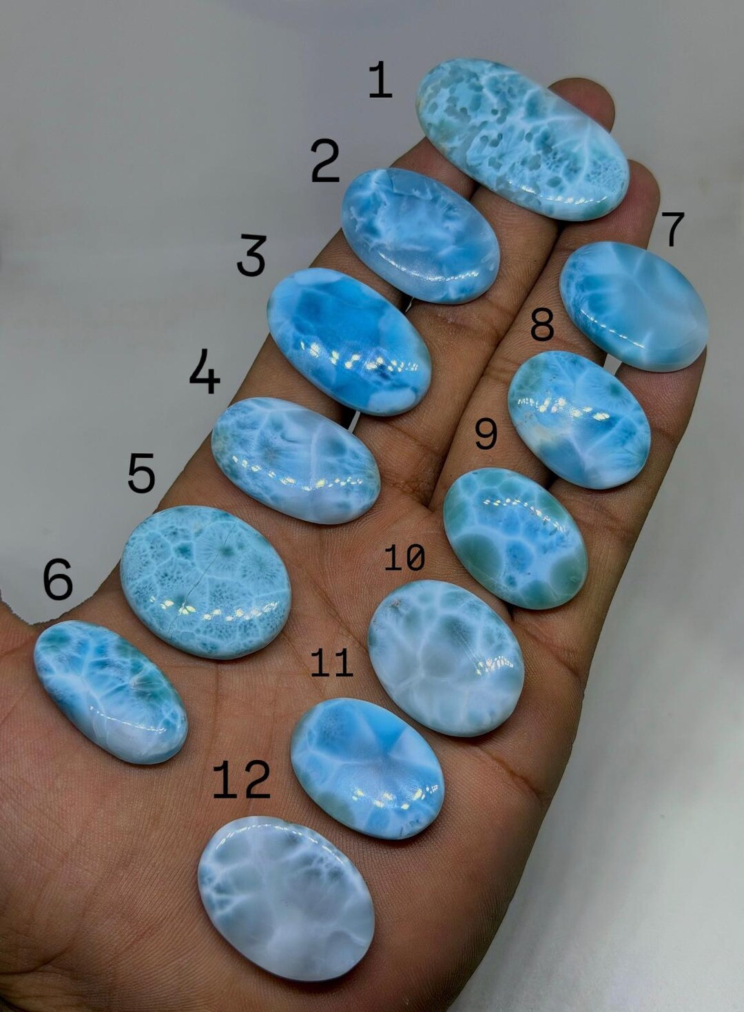 Spider Web Pattern Larimar A One Quality 100% Natural Larimar Cabochon ...