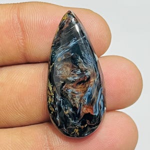 Pietersite Cabochon Gemstone: Rare Collector's Stone, 28 Carat (33X15X6mm)
