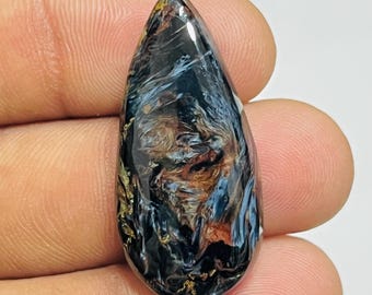 Pietersite Cabochon Gemstone: Rare Collector's Stone, 28 Carat (33X15X6mm)