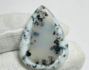 Dendritic Agate Cabochon: Tree Pattern Gemstone, 21 ct