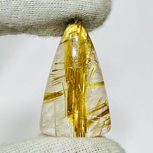 Golden Rutile Quartz Cabochon: Natural Gemstone for Jewelry Making