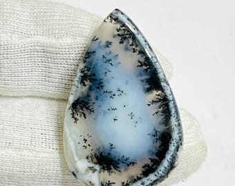 Dendritic Agate Cabochon: Tree Pattern Gemstone, Jewelry Making (37X24X4mm, 32ct