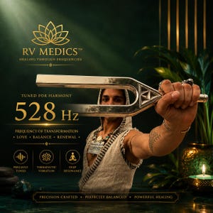 528 Hz Giant Sound Sword Tuning Fork with Striker – Solfeggio Love Frequency for Meditation, Sound Healing & Reiki | RV-MEDICS