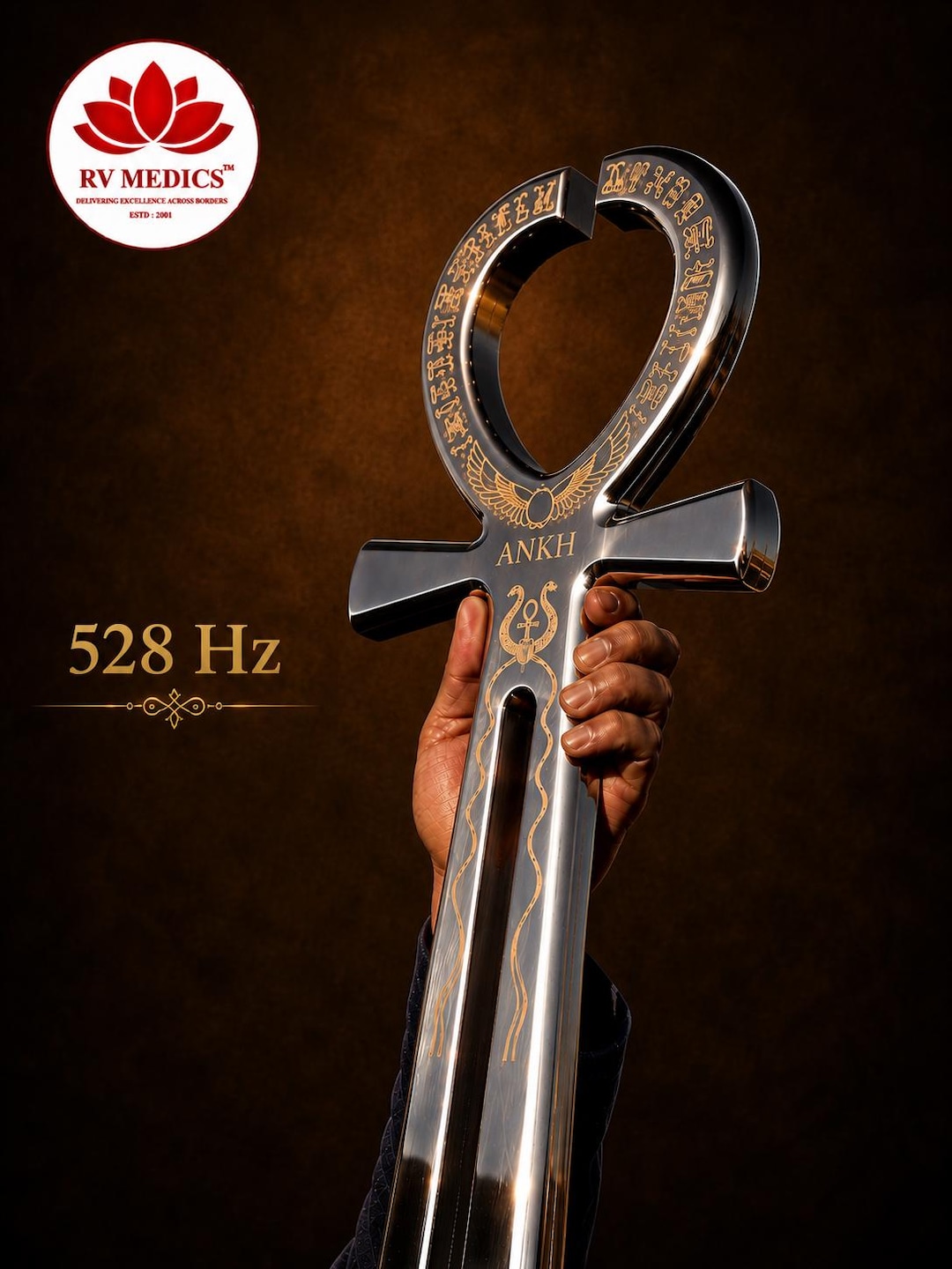 528 Hz Ankh Tuning Fork – Giant Egyptian Key of Life Sound Healing