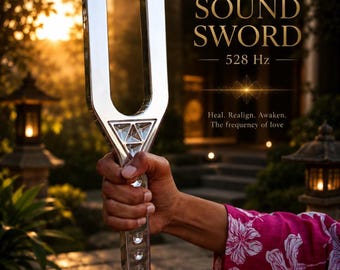528Hertz Klangschwert Stimmgabel mit Stürmer Solfeggio Liebe Frequenz