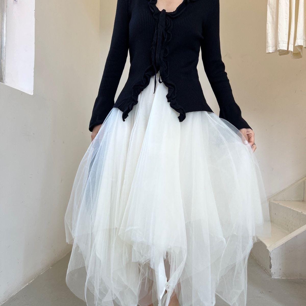 chinese dress ladies Lace Top & Tulle Maxi Skirt Set main image 1