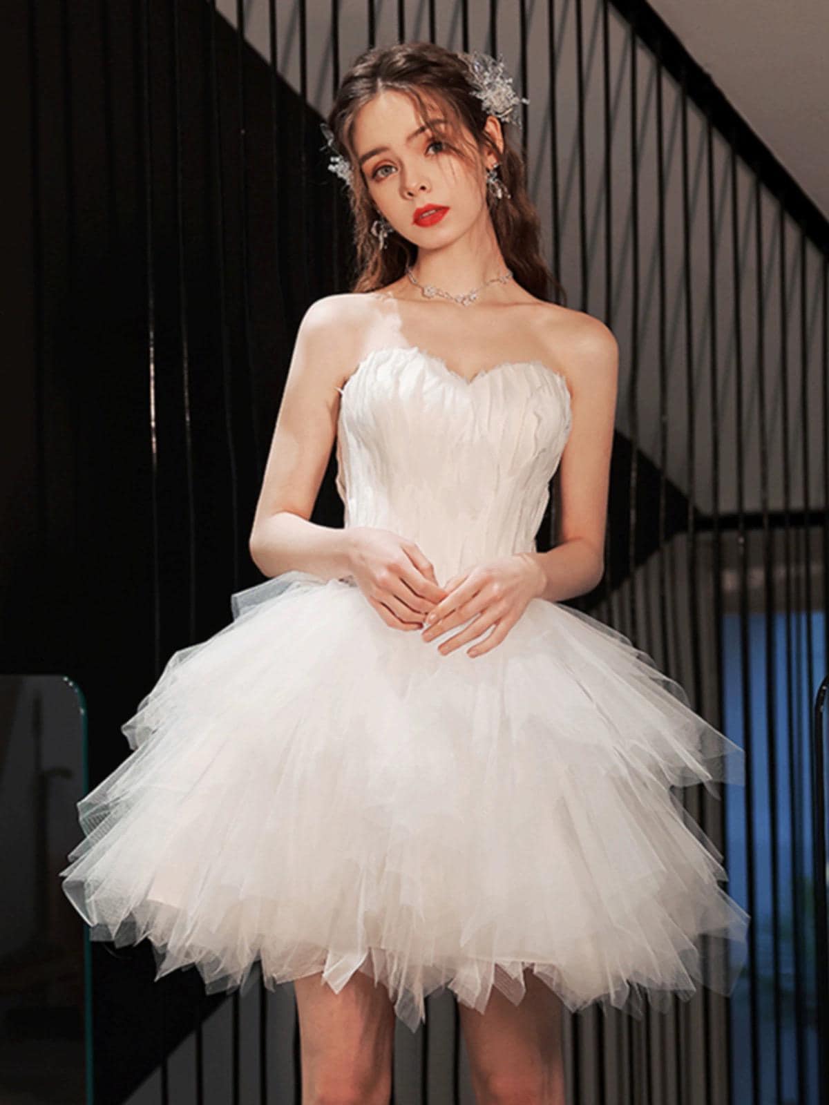 strapless open back dress Swan Princess Doll Clothes Sewing Pattern main image 0