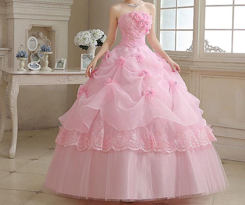 strapless open back dress Frances Light Pink A-line Spaghetti Straps Tulle Prom Dress with Appliques main image 1