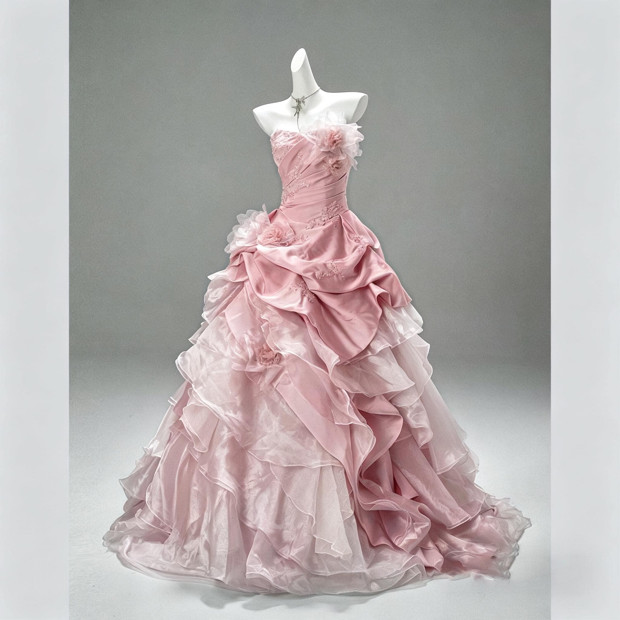 open lace back dress Fairy Pink Lace Patchwork Embroidered Glitter Off-Shoulder Wedding Dress