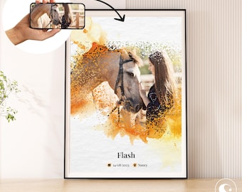 Custom Digital Pet Portraits from Photo, Personalized Dog, Cat Drawing, Pet Memorial Gift