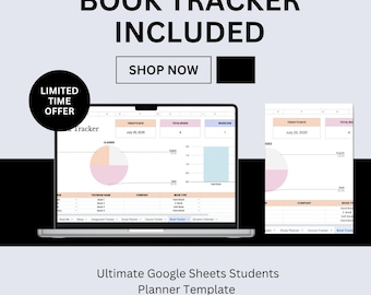 Academic Student Planner Google Sheets | Study Schedule | Assignment Tracker | College Organizer | Digital School Spreadsheet