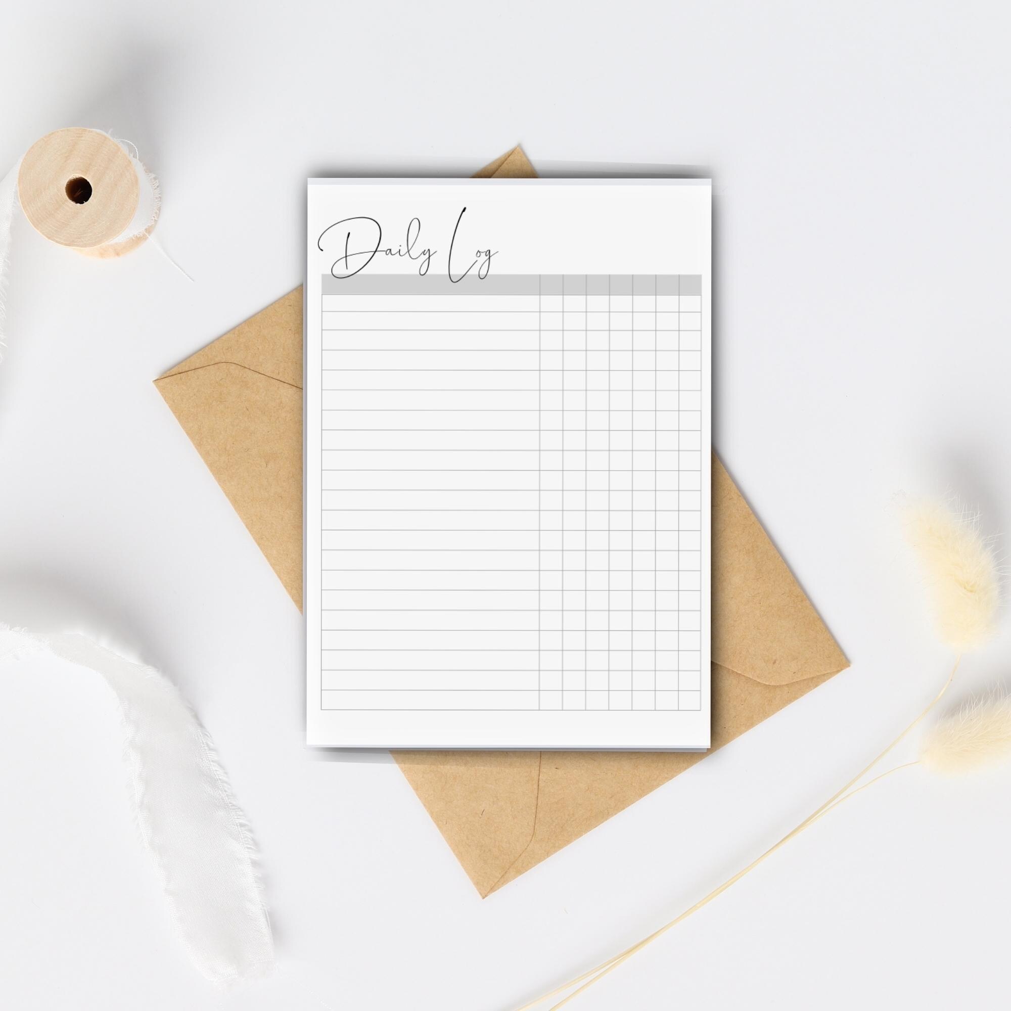 Editable Daily Log Templates: Printable Checklists & Canva Trackers ...