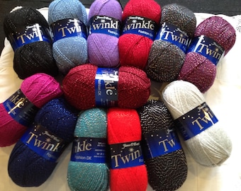 James C Brett Twinkle Doppelstrickwolle Garn 5x100g Knäuel Stricken Häkeln